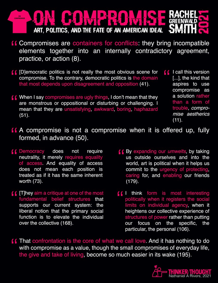 ThinkerThought1's tweet photo. A fresh infographic from @sophist_monster is up: 

@rgreenwaldsmith's On Compromise.

"Compromises are containers for conflicts: they bring incompatible elements together into an internally contradictory agreement, practice, or action."

Accessible pdf: https://t.co/hHunMRzQgX https://t.co/AyNhAlcmtI
