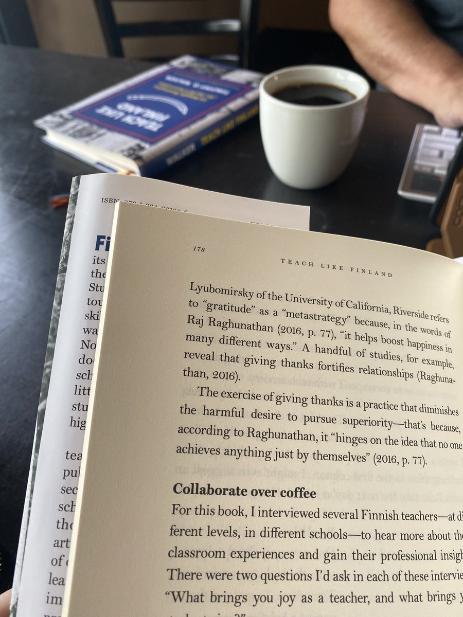 alyssaclaufmann's tweet photo. It was a great morning collaborating over coffee and discussing the final chapters of “Teach Like Finland” with @thomas_moudry #bsdcatslearn https://t.co/nPPGWRLyww