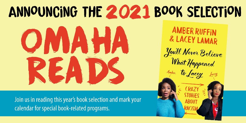 "You'll Never Believe What Happened to Lacey" is this year's #OmahaReads selection! Get involved by checking out the book, participating in a program, and discussing the book with friends, family and neighbors. Learn more here: omahalibrary.org/omaha-reads/ <a href="/LaceyLamar1/">Lacey Lamar</a> <a href="/ambermruffin/">amber ruffin</a>