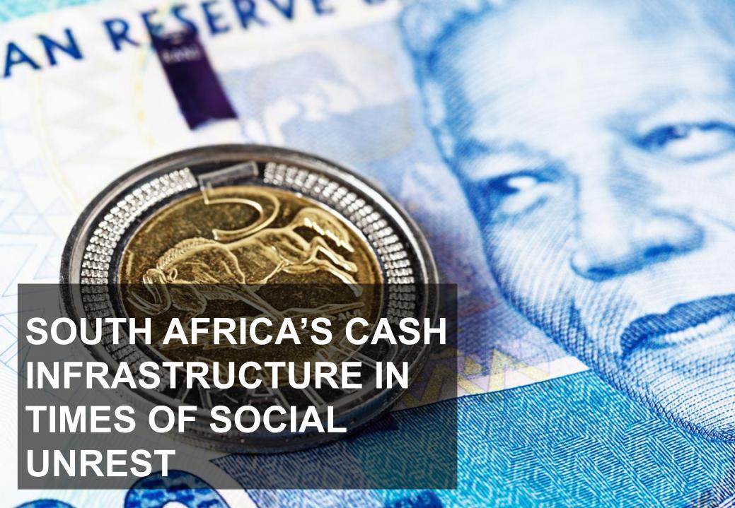 CashEssentials's tweet photo. Bank #branches and #ATMs were looted and #cashmanagement #operations suspended during #riots in #SouthAfrica. However, #businesscontinuity was secured in the #provision and #circulation of #cash.
READ: https://t.co/4AdvMVSdGT | #accesstocash #cashinfrastructure #cashandcrises https://t.co/r8VvVsZWI5
