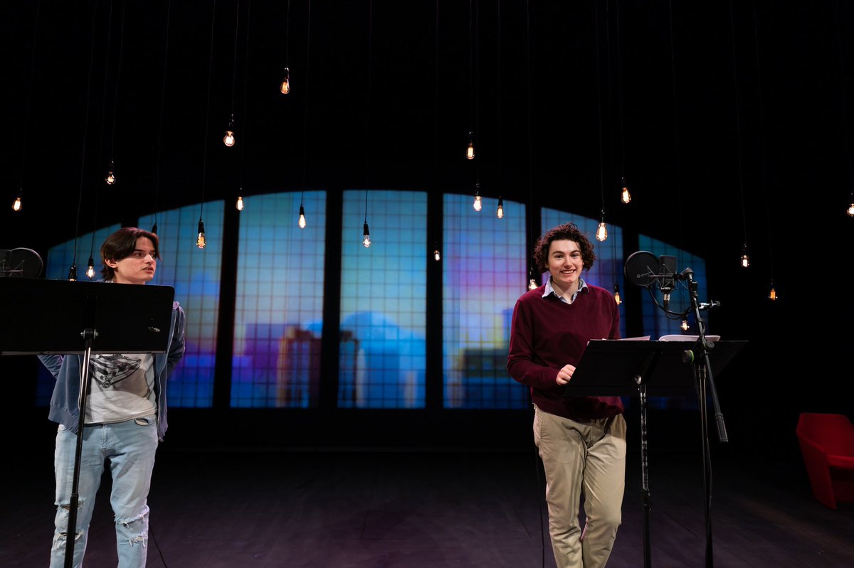 Cast members <a href="/ArchieBuchanan/">Archie Buchanan</a> and Kishore Walker behind the microphones for the Original Cast Recording of Between, which is out on all major music streaming platforms this Friday!

Click here to pre-save or preorder: found.ee/between 

📸 Liam Strong
