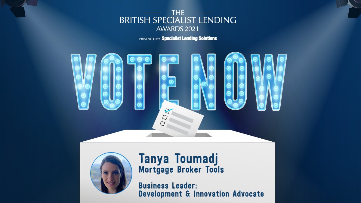 Mortgage Broker Tools (@mbtsupport) on Twitter photo We're getting behind our fantastic CEO, Tanya Toumadj in the British Specialist Lending Awards. If you have the time, your vote could make all the difference...
mortgagesolutions.co.uk/events/british…
#BSLA2021 <a href="/specialistsols/">Specialist Lending Solutions</a> We're getting behind our fantastic CEO, Tanya Toumadj in the British Specialist Lending Awards. If you have the time, your vote could make all the difference...
mortgagesolutions.co.uk/events/british…
#BSLA2021 <a href="/specialistsols/">Specialist Lending Solutions</a>