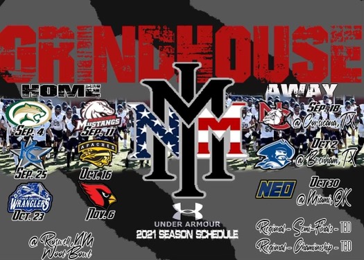 Grant4Anthony's tweet photo. Our schedule for this season yall tune in coming back for some more @nmmibroncos 💯🤝🏿😈 #Grindhouse https://t.co/057hDKlhOK