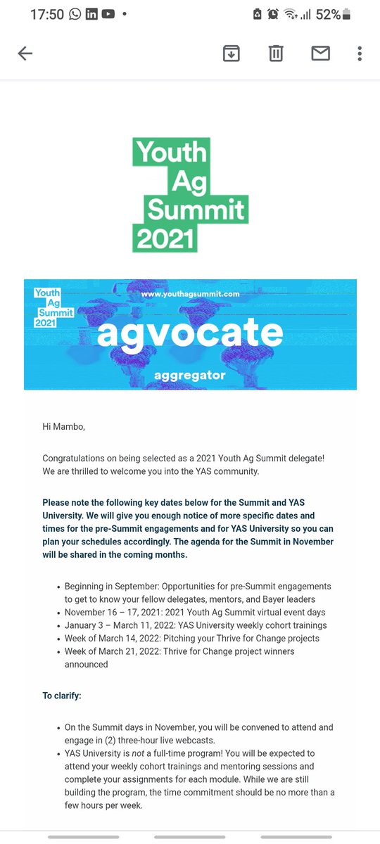 MamboMatienga's tweet photo. I'm proud of myself for being selected as a 2021 Youth Ag Summit delegate, a community of global young leaders championing sustainable Agriculture and Food Security. Representing Zimbabwe and part of the 100 delegates. Thank you @Bayer4CropsUK &amp; @Bayer4Crops #YAS2021 https://t.co/vZsdHfiMCY
