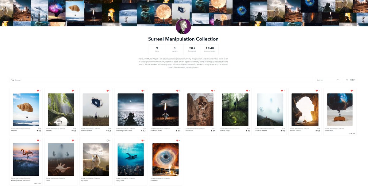 Surreal Manipulation Collection 👁️ #NFT

Exclusively Available on <a href="/opensea/">OpenSea</a>
 
opensea.io/collection/myu…
.
.
#art #artwork #digitalart #cryptoartist #cryptoart #NFTCommunity #OpenSeaNFT #NFTs #nftcollector