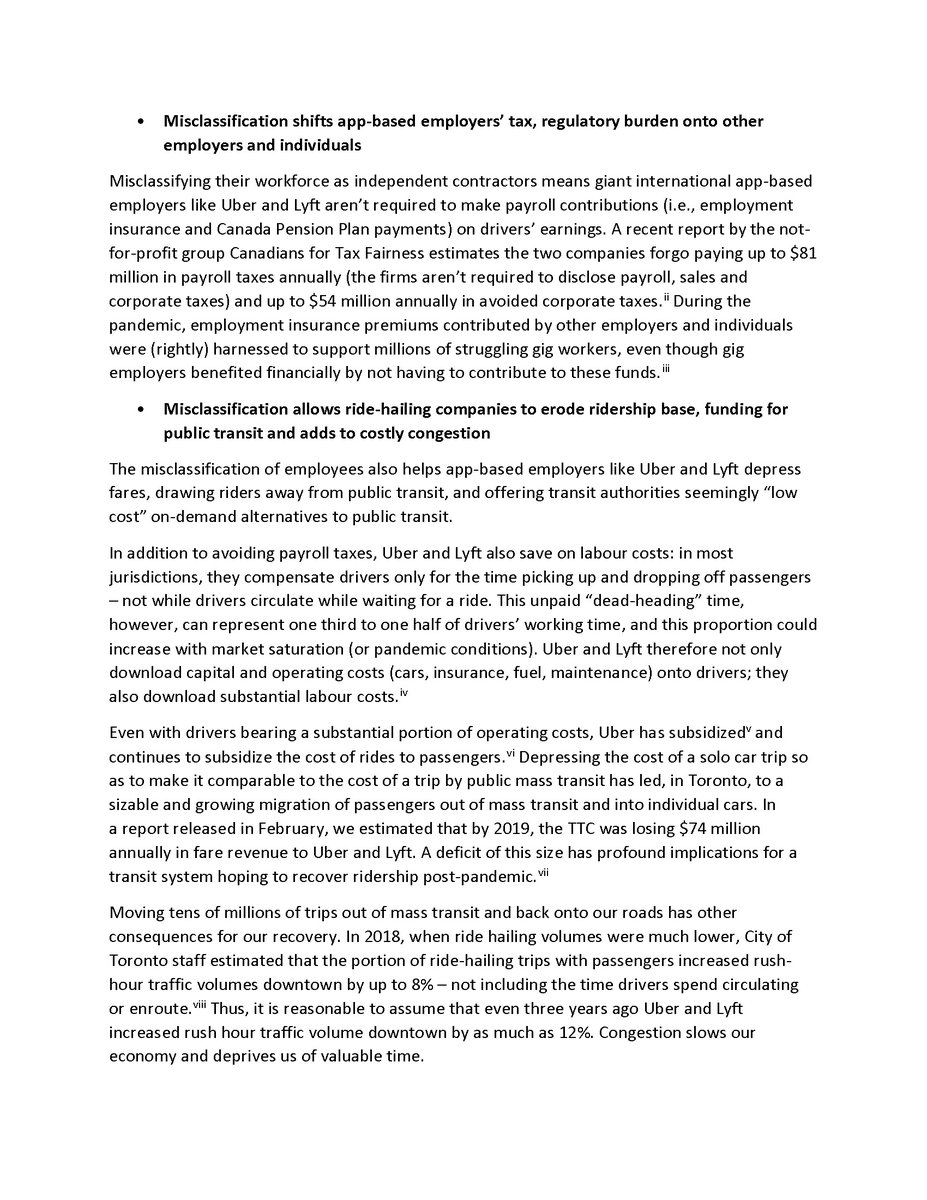 ridefairTO's tweet image. Our submission to the Ontario Workforce Recovery Advisory Committee.

App-based employers like #Uber/#Lyft use the mis-classification of workers to subsidize their labour costs. This practice not only hurts workers, but it has hidden costs that we all bear.

#Ridefair #ONpoli