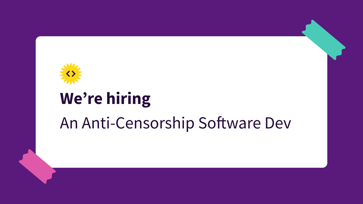 Want to help millions of people fight online censorship and connect to the open internet? We're hiring an Anti-Censorship Software Developer! torproject.org/about/jobs/sof…