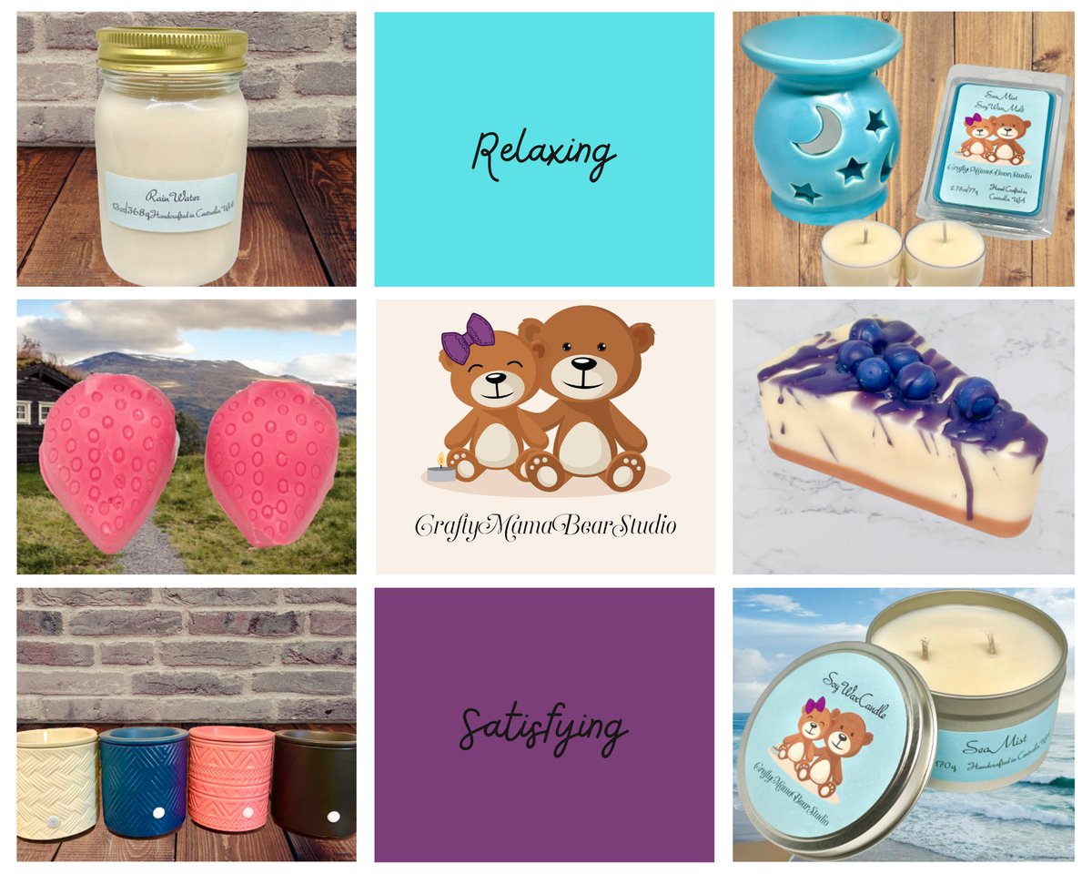 Check out all of our relaxing candles and wax melts. They are so satisfying to watch melt. Go to Etsy.com/shop/CraftyMam… #etsy #waxmelts #candles #soywax #relaxing #satisfying #fyp #linkinbio #sahm #momlife #workfromhome