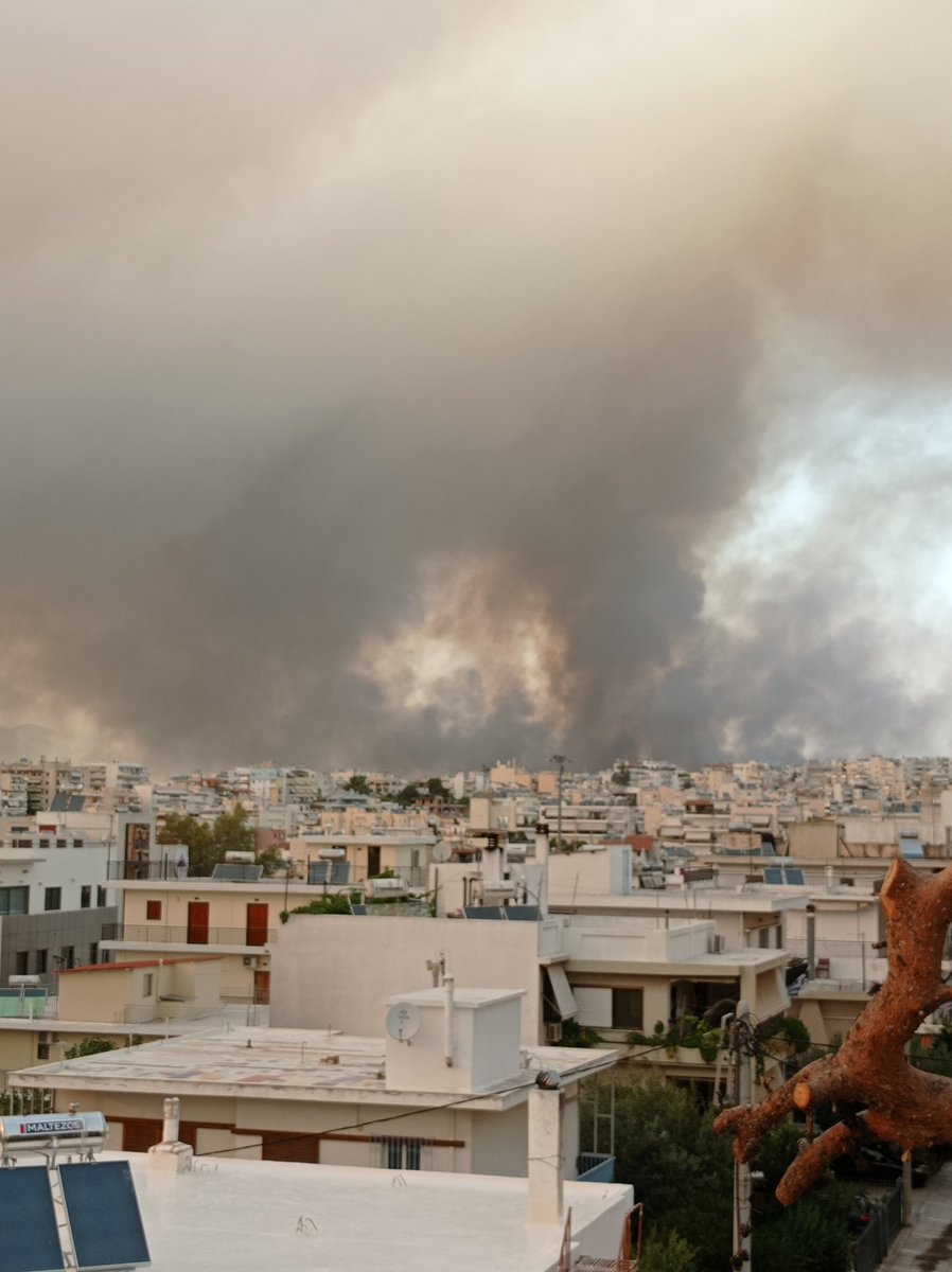 IT'S NOT A JOKE PEOPLE. IT TAKES 1 SEC TO RT. I just took these pictures from my house. We can hear explosions loud and clear cause some houses that are burning use gas stoves. My backyard is full of ashes and it's hard to breathe outside. This is the real Greece!!!!!