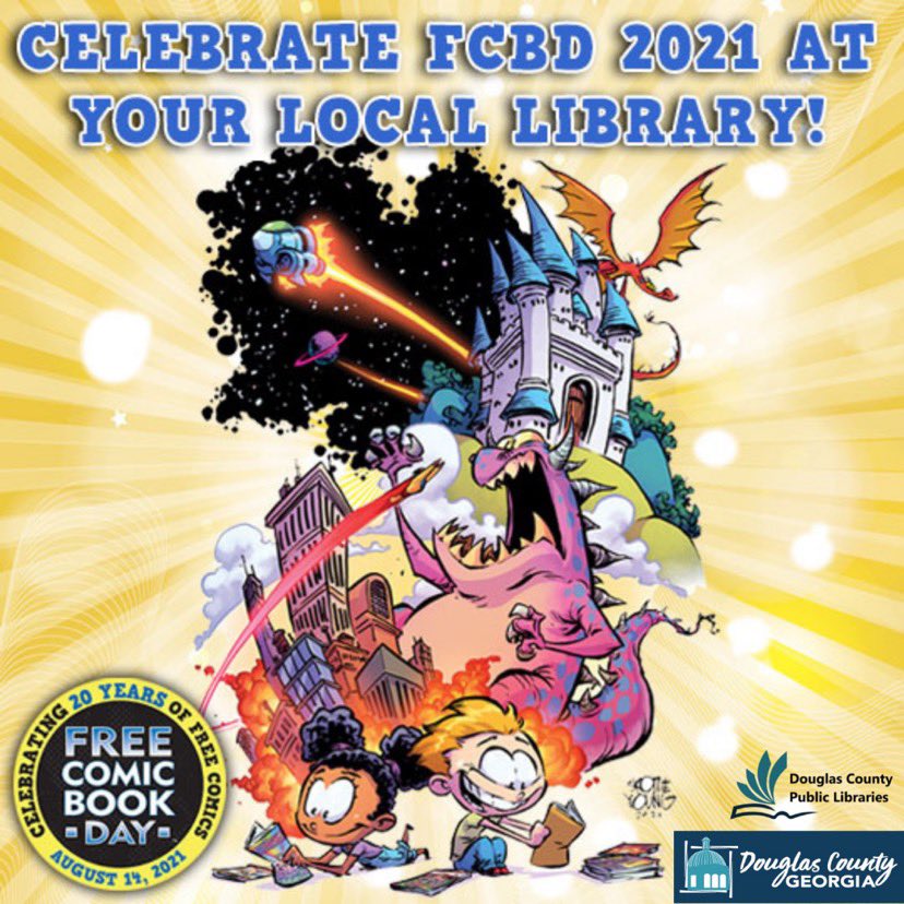 #FreeComicBookDay at the library is going to be lit! We are having a costume contest, free crafts and prizes, and of course loads of free comics! Free fun for all ages 8/14 11am-3pm. #douglasvillelibrary #fcbd #cosplay #ComicsForEveryone #douglasville