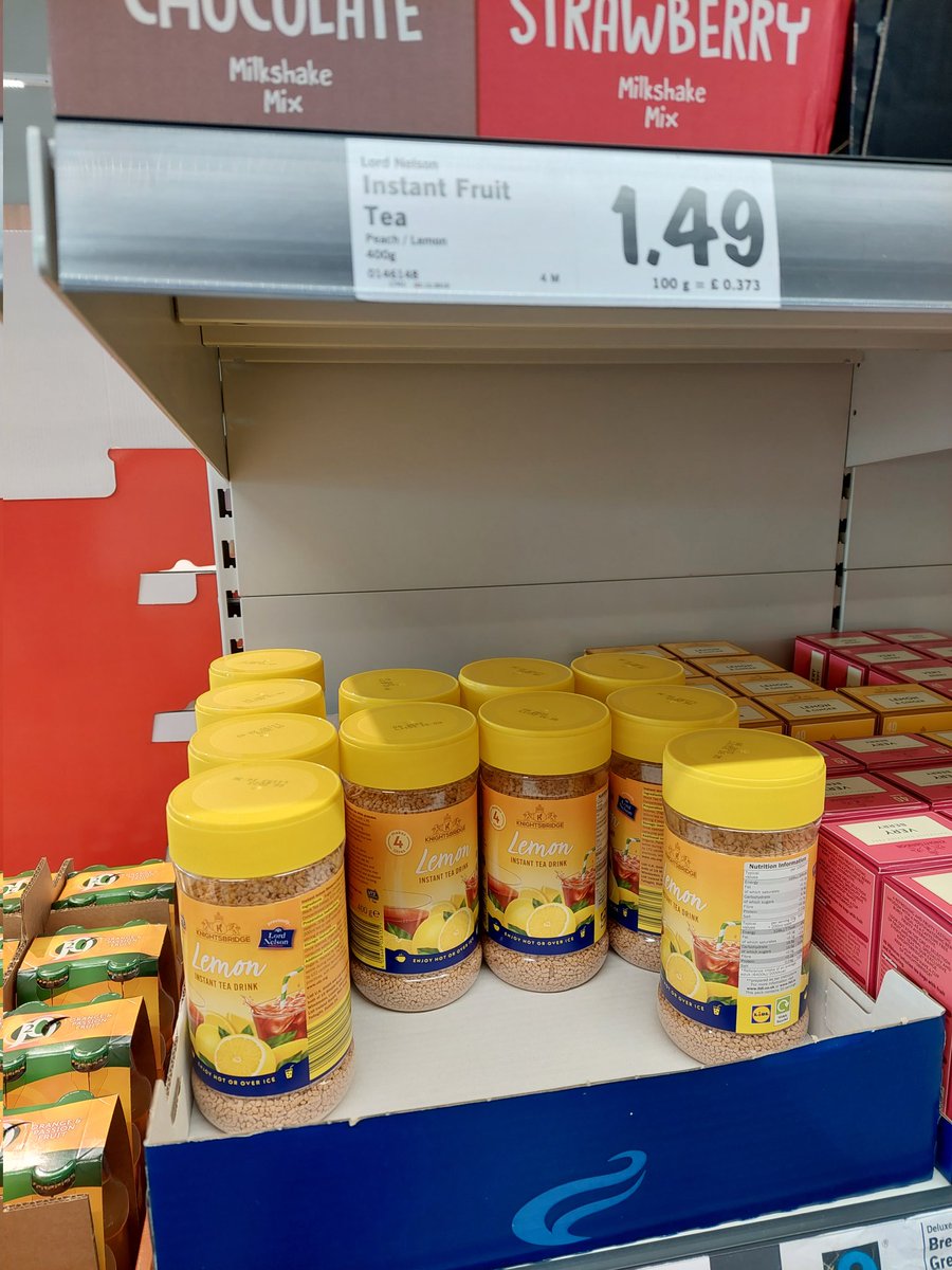 lizzycoe's tweet image. Hi @LidlGB are you still selling the Peach flavour instant fruit tea? Have tried a couple of stores and they only have the lemon. Thanks!
