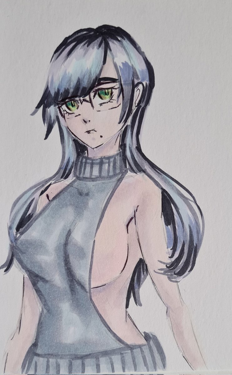 DisgermanGuy's tweet photo. Shirt cut meme I of V
.
.
Sideboob
.
.
#shirtcutmeme #virginkillersweater #boobday #artchallenge #copicink #ballpointsketch #smallartwork  #shirtcutmemeartchallenge https://t.co/u9NPKxBDB7