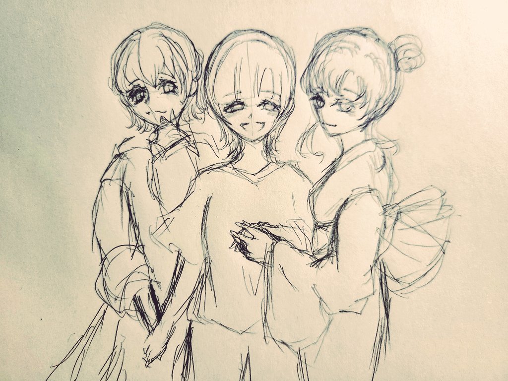 池上暖流 Haruru على تويتر 女の子三人で夏祭り行ったよっていう絵 デジタル化した三人っ子 今日はこれで終わり おやすみなさい イラスト練習 女の子イラスト アナログ絵 イラスト好きさんとつながりたい 落書き おやすみなさい