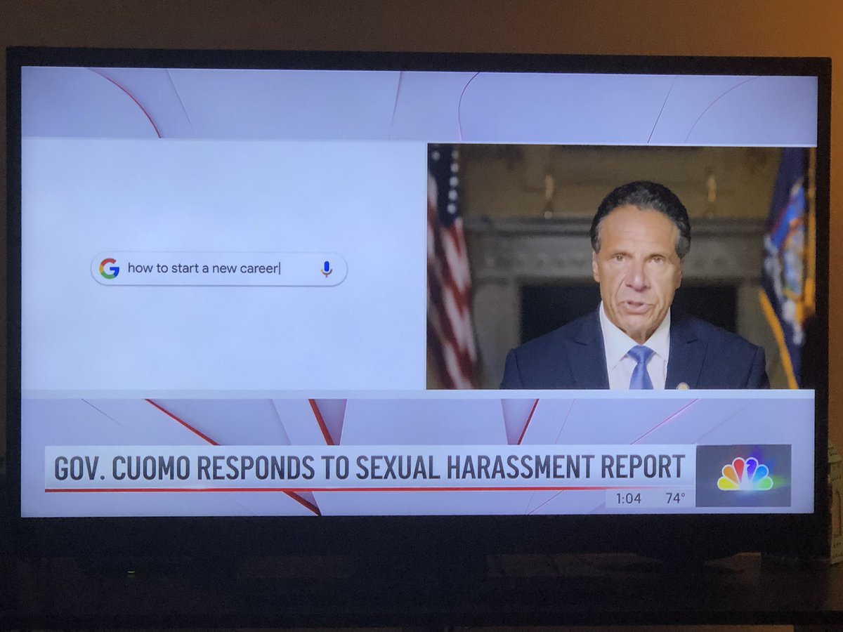 NBC is running the Olympics split screen (with its own commercial breaks) alongside the Cuomo statement which is leading to some great things.