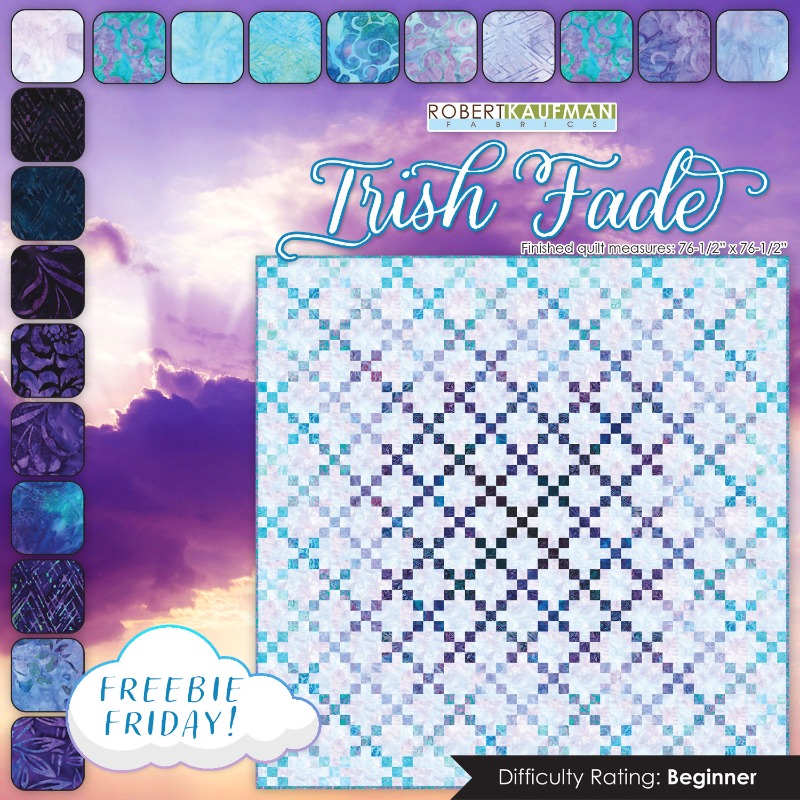 HancocksPaducah's tweet photo. This #freebiefriday is for our #batik fans! This #irishchain pattern features the Evening Glow collection from Artisan Batiks. The free pattern achieves a gradient effect that makes this 76.5" square quilt even more stunning. Quilt kits available!
#quilting #freepatternfriday