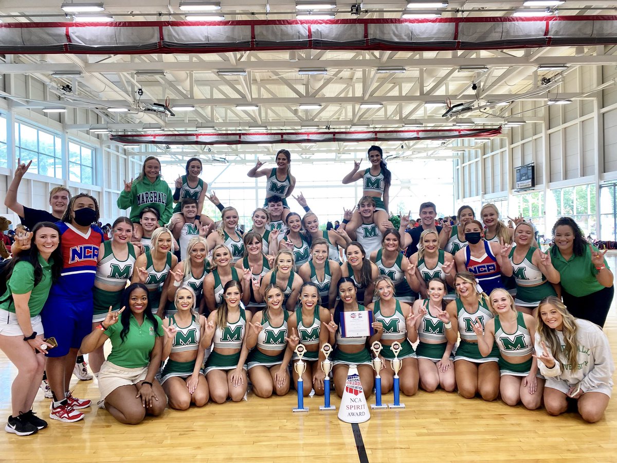 Marshall Cheerleading getting it done at team champ! Keep it up! 💪🏽

🤘🏽 10 NCA All-American Cheerleader#
🤘🏽 Small Coed Most Collegiate
🤘🏽 Most Spirited
🤘🏽 Most improved Mascot
🤘🏽 Gold-Paid Bid to the 2022 NCA College National Competition 

#RiseAsOne