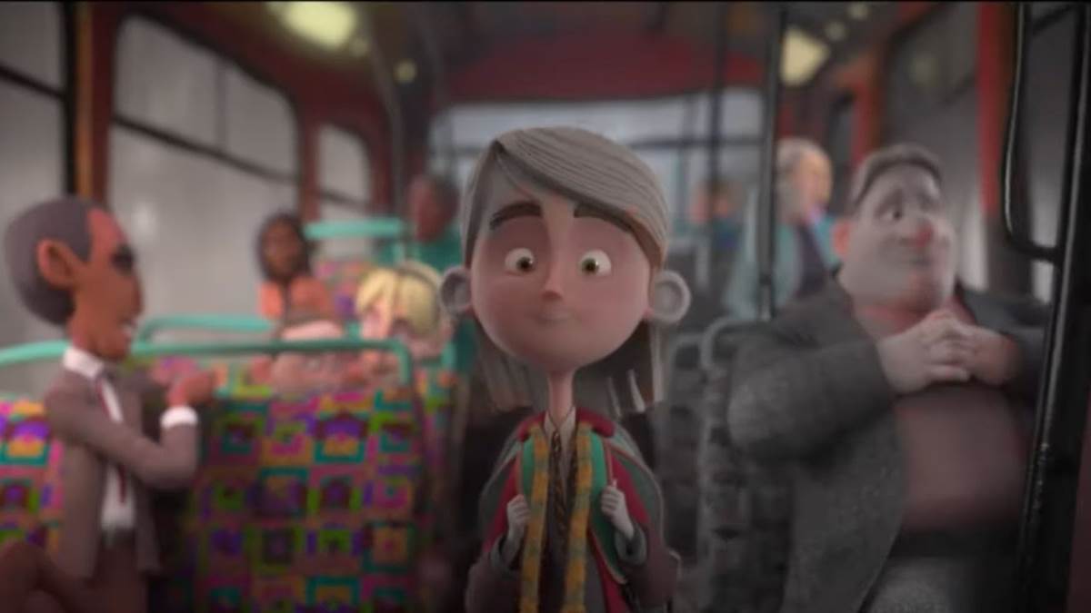In "No. 2 to Kettering," a girl discovers that her smile has the power to light up a gloomy bus, part of Disney's #ShortCircuit program. laughingplace.com/w/articles/202…