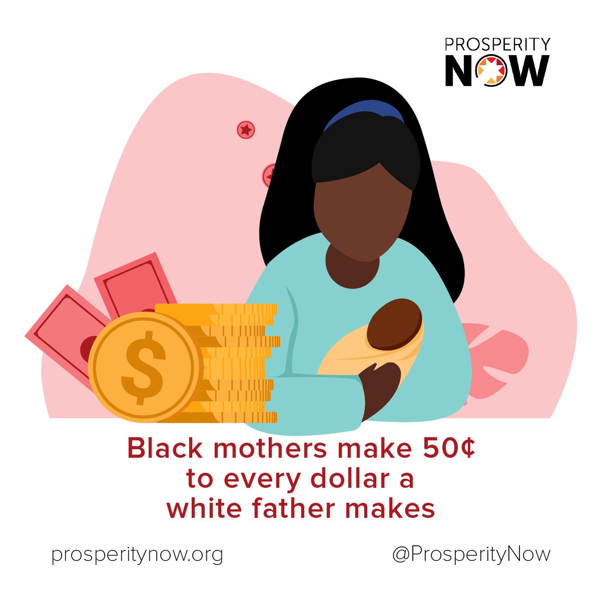 prosperitynow's tweet photo. Today is #BlackWomensEqualPay Day. According to ACS Census, Black women earn 63¢ for every $1 a white man makes. 

We must work harder to close the #RacialWealthDivide. Gender and the color of your skin shouldn't impact pay. Black women deserve to be paid fairly for their work! https://t.co/TrcFIAxY2A
