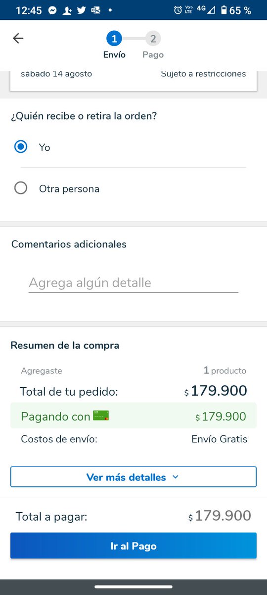 IvanRoyero's tweet photo. @sicsuper seguimiento a @Homecenter_co por qué publican por su páginade internet $141.900 un precio y a la hora de pagar $179.900 otro, PUBLICIDAD ENGAÑOSA https://t.co/PMhPBPBtFJ