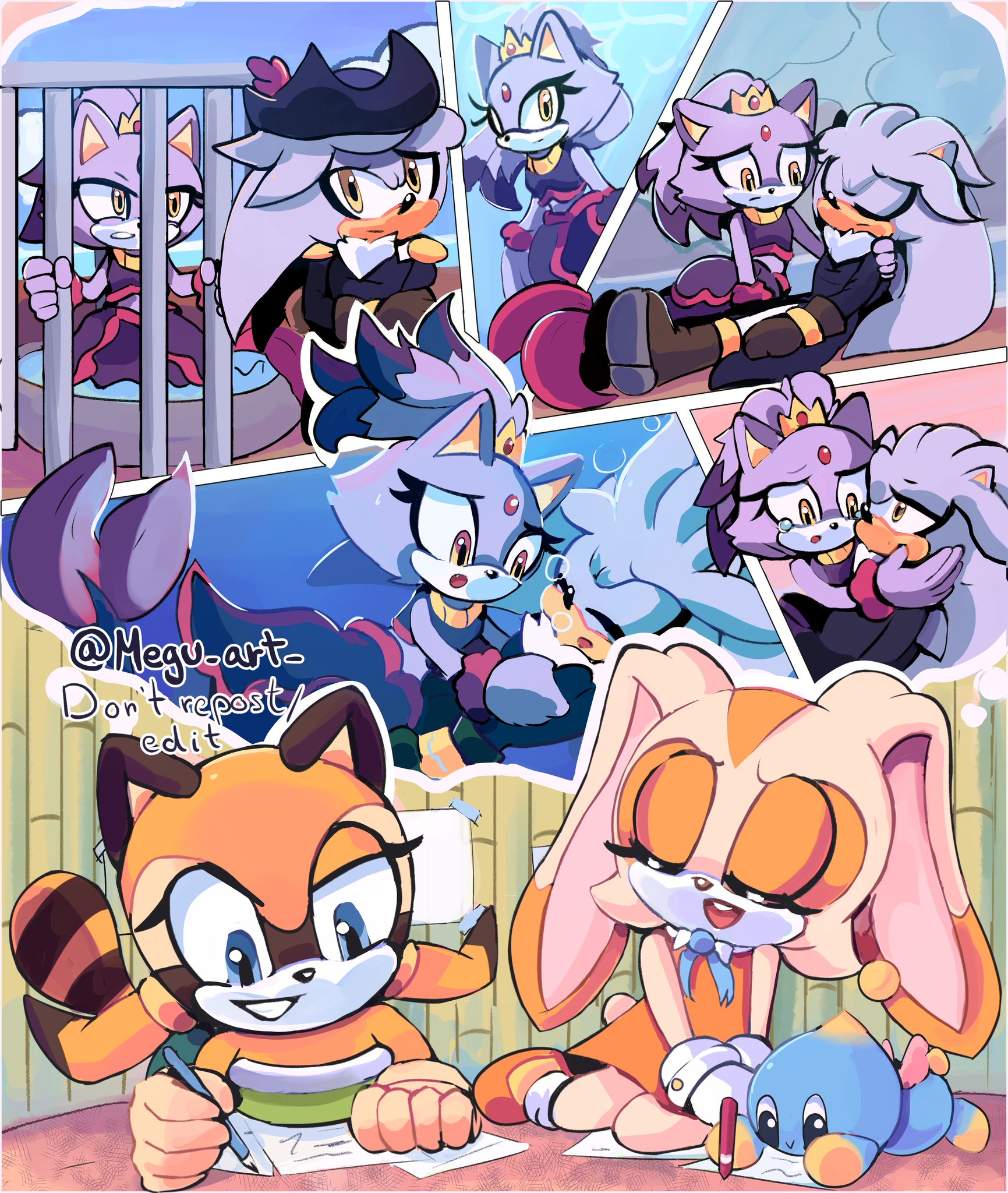 Megu on X: Sonamy/ Silvaze week day 4: Future Two kinds of families 🍝  (Click to see the full drawings!) #SonamySilvazeweek2021   / X