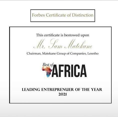 CreativeLabls's tweet image. Congratulations to Ntate Sam Matekane for winning Forbes Entrepreneur of the year 2021. You represent the best of us 🇱🇸. The Creative Lab salutes you.