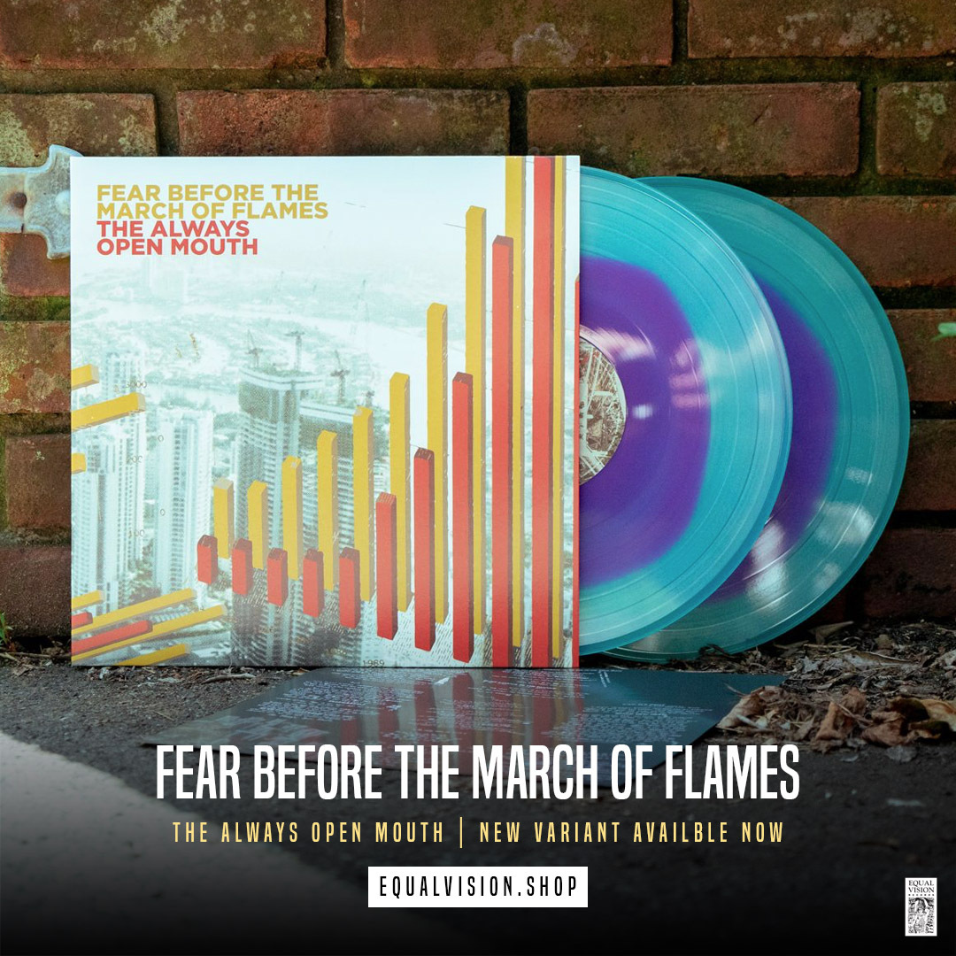 we are so stoked to finally share that this new beautiful pressing of 'The Always Open Mouth' by Fear Before The March of Flames is on sale now! 🔥🖤⁠
⁠
these will move *very* fast so hit that link below! variant limited to 275🤘 bit.ly/3fssjod