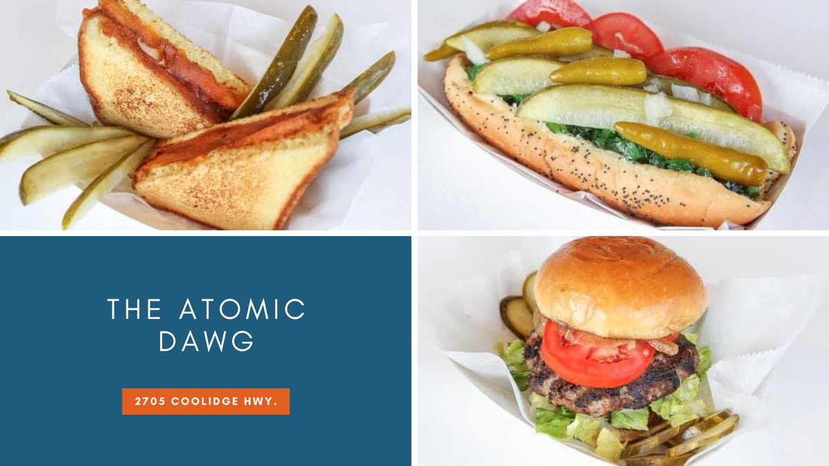 DowntownBerkley's tweet photo. #TastyTuesday: @TheAtomicDawg is a retro-inspired diner in #DowntownBerkley that features gourmet #hotdogs and #sausages, #sandwiches, #burgers and more. Order today! #RetroCool #ComfortDining #Restaurant #Food https://t.co/ccb9RWToa4