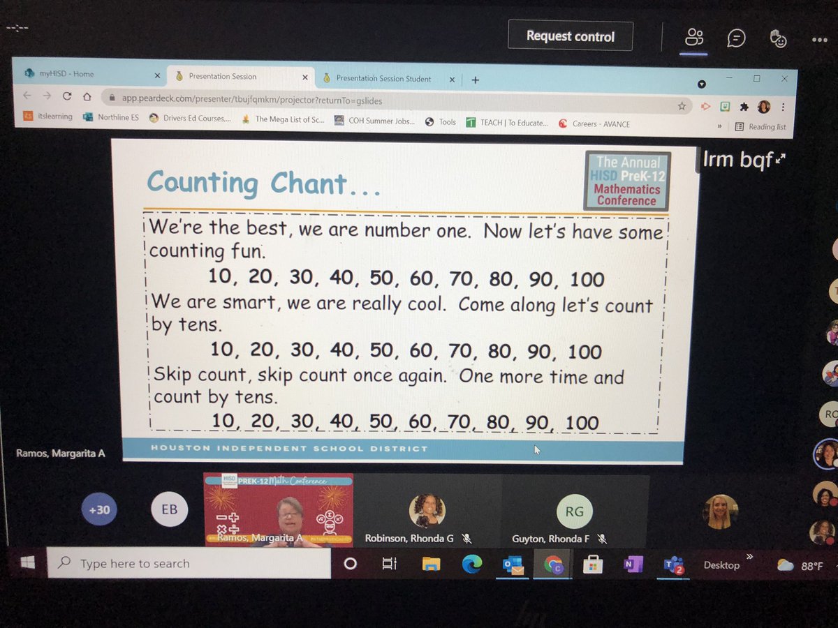 Learning fun and engaging chants to help students count by 10. Thank you @RamosmMargarita! @nperez10 @HISD_ElemMath #mathmatters