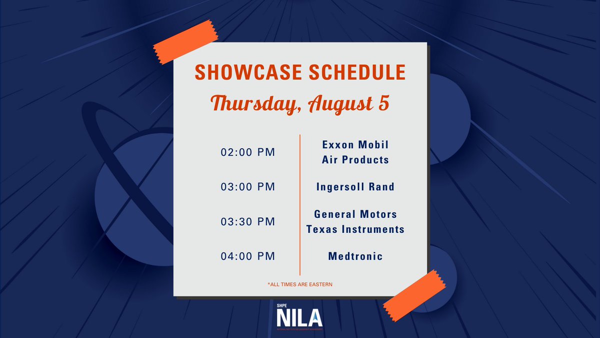 SHPE's tweet photo. 📞Calling SHPE Chapter Leaders!

Chapter e-board members are invited to join us for the Sponsor Showcase on August 3 - 5 to meet with representatives from many of the most innovative and successful companies!

https://t.co/NIPkA9WUYr https://t.co/PPyuXke5x2