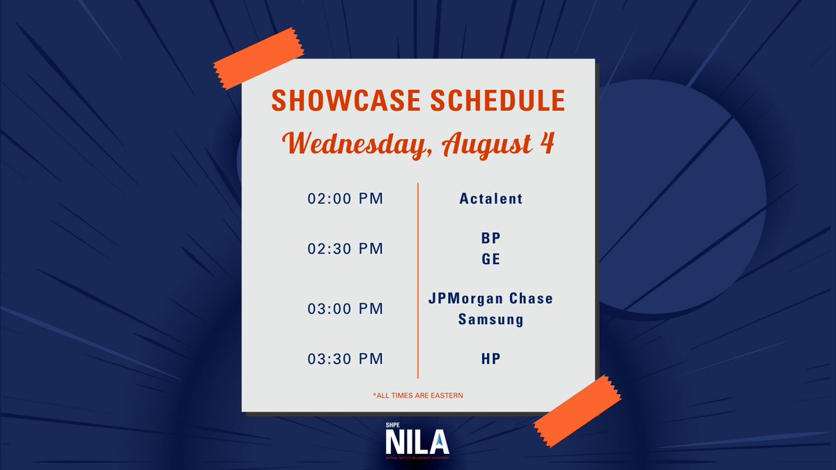 SHPE's tweet photo. 📞Calling SHPE Chapter Leaders!

Chapter e-board members are invited to join us for the Sponsor Showcase on August 3 - 5 to meet with representatives from many of the most innovative and successful companies!

https://t.co/NIPkA9WUYr https://t.co/PPyuXke5x2