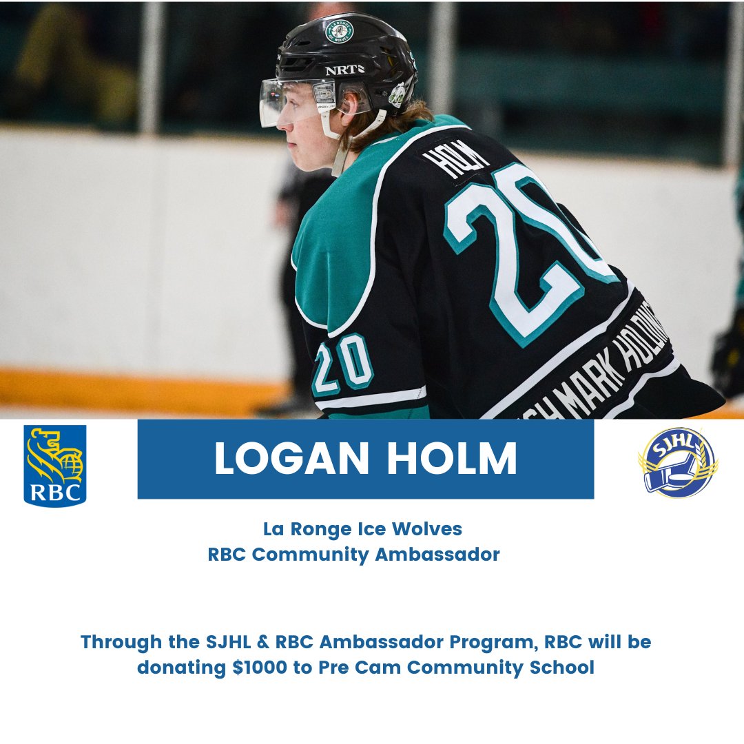 theSJHL's tweet photo. RBC Community Ambassador Team | Pre Cam Community School will receive a $1000 donation from @RBC on behalf of @SJHL_IceWolves Logan Holm!

#SJHLHockey #RBC https://t.co/Ep5l82ZW1h