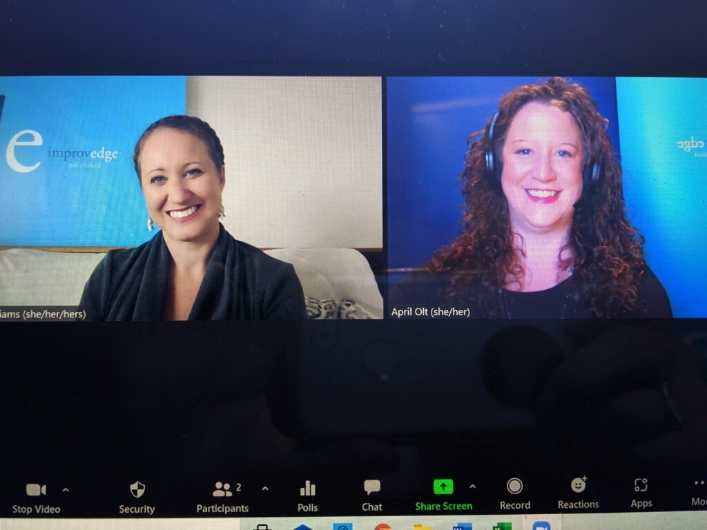 Check out this duo facilitating today @aprilgrad <a href="/Dionysia_W/">Dionysia Williams</a> 
#ImprovChangesEverything #Presence #WomensLeadership #HowYouShowUp <a href="/KarenHough/">Karen Hough</a>