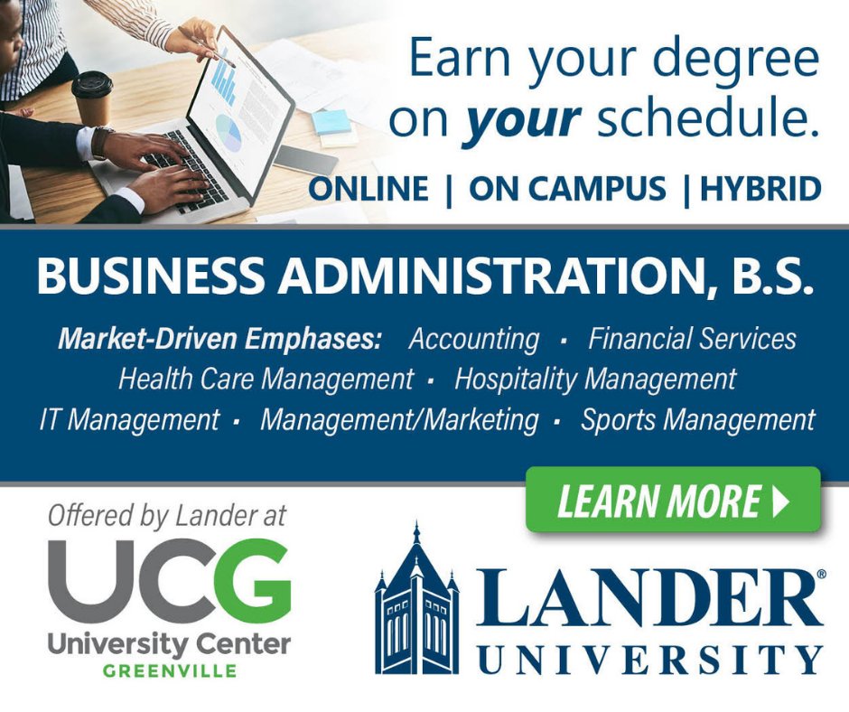 Always wanted to complete your BS in Business degree, but didn't think it was feasible? Lander University can help you make that dream a reality, right in your own backyard! Check them out @ greenville.org/lander-univeri….