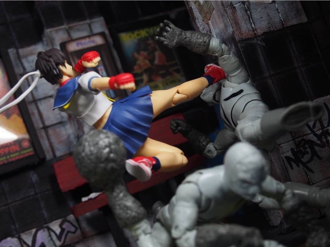 XombieZach's tweet photo. I know Ryu &amp; Chun-Li are the most recognized faces from Street Fighter,But I think Sakura would of fit better in Battle For The Grid.

#StreetFighter
#sakurakasugano
#powerrangers
#putties
#powerrangerslightningcollection
#shfiguarts 
#tokusatsu 
#videogames 
#toyphotography https://t.co/ceTWia1cDK
