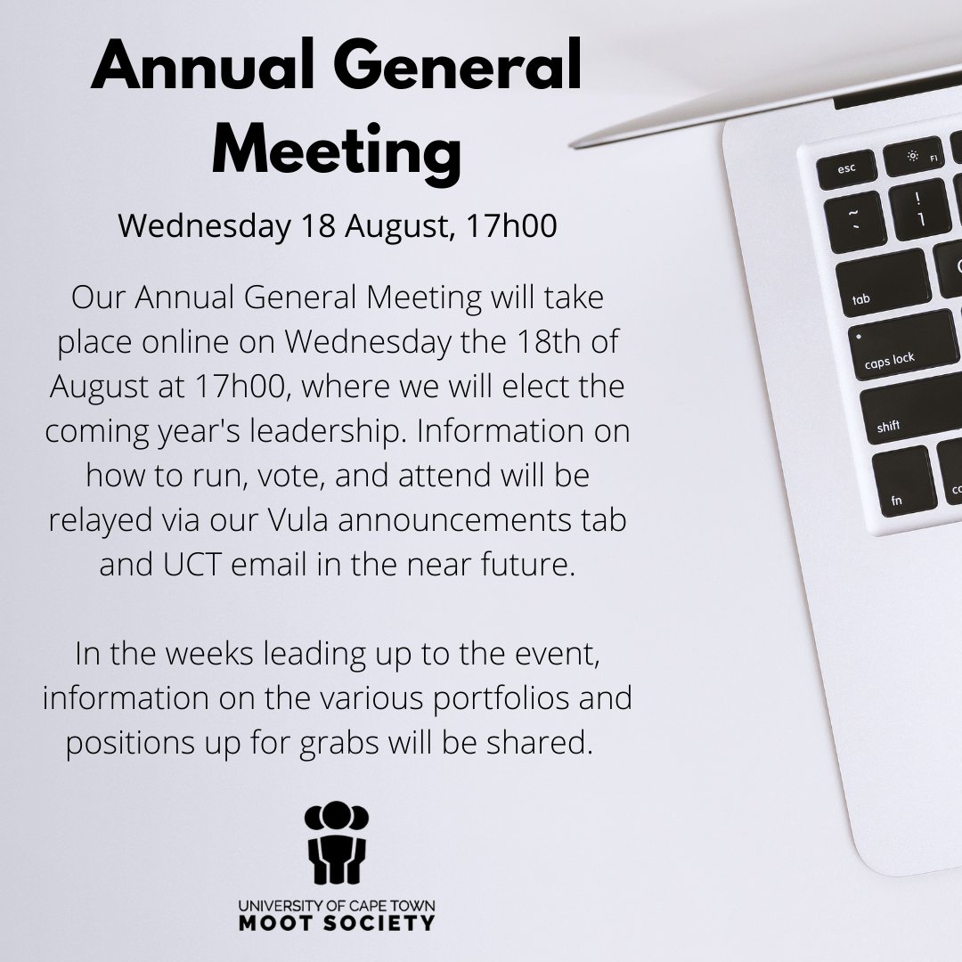 Our Annual General Meeting is slated for Wednesday the 18th of this month. See you there!