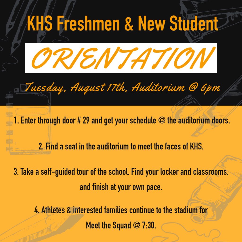 TorriaConnor's tweet photo. @KeyserHigh Freshmen, welcome to the Tornado family! We invite you to orientation August 17th, at 6pm. Hope to see you there! https://t.co/5QjEjxtsjM