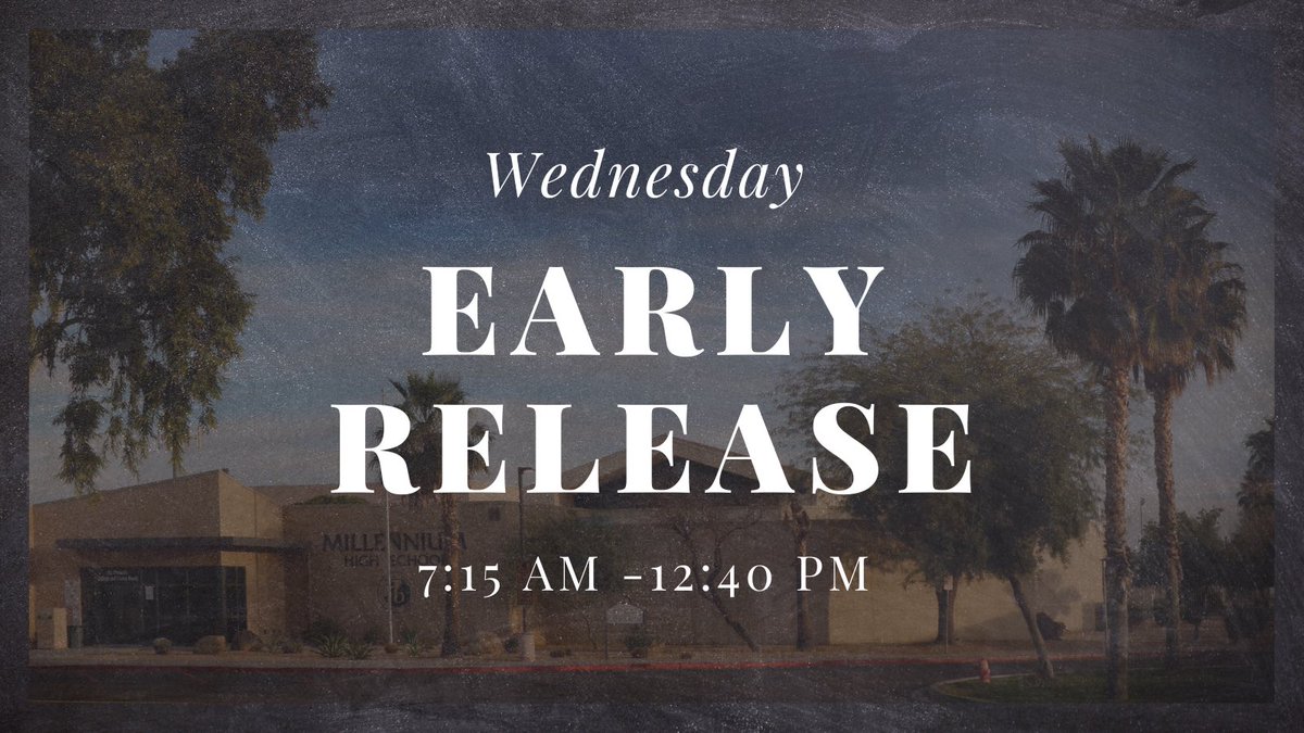 Wednesday is an Early Release Day now. Lunch is determined by 5th hour tomorrow. Check for A/B after the teacher’s room number.  #ThisIsMillennium #RiseadRoar #MHSTigers #BacktoSchool