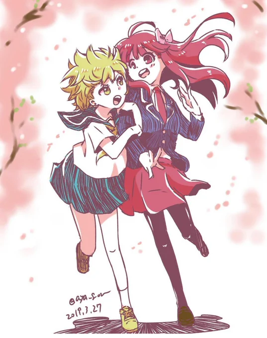 過去絵発掘セーラー服とブレザーのコンビって良いね 