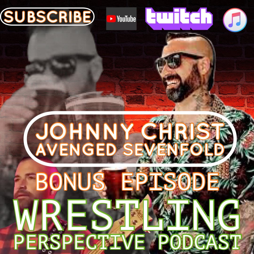 WP_Pod's tweet photo. Tonight 8pm est on a bonus ep. of the Wrestling Perspective ,
We welcome on Johnny Christ from @drinkswithjohnny and @avengedsevenfold .
He stops by to talk music and wrestling in what we hope to be a long working relationship between the two shows . 

https://t.co/e39Rrf3jQi https://t.co/PQjBANH2SR
