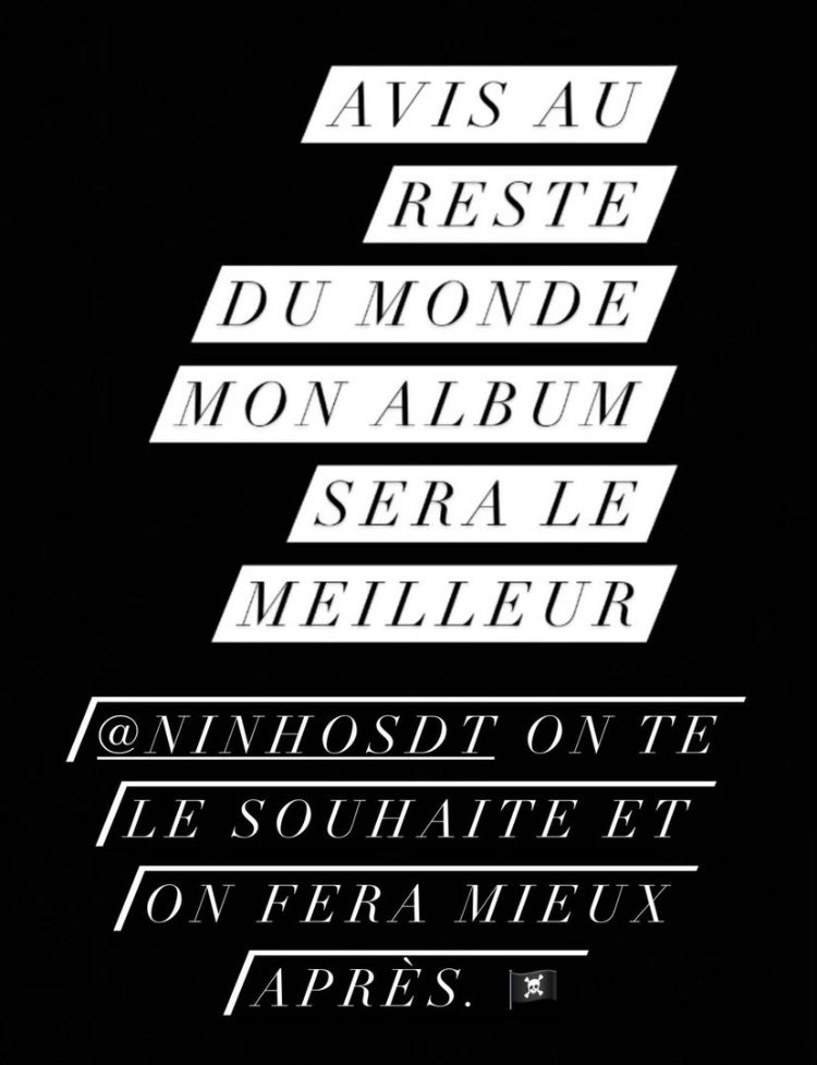 🚨Booba répond à Ninho !

« On te le souhaite et on fera mieux après. 🏴‍☠️ »