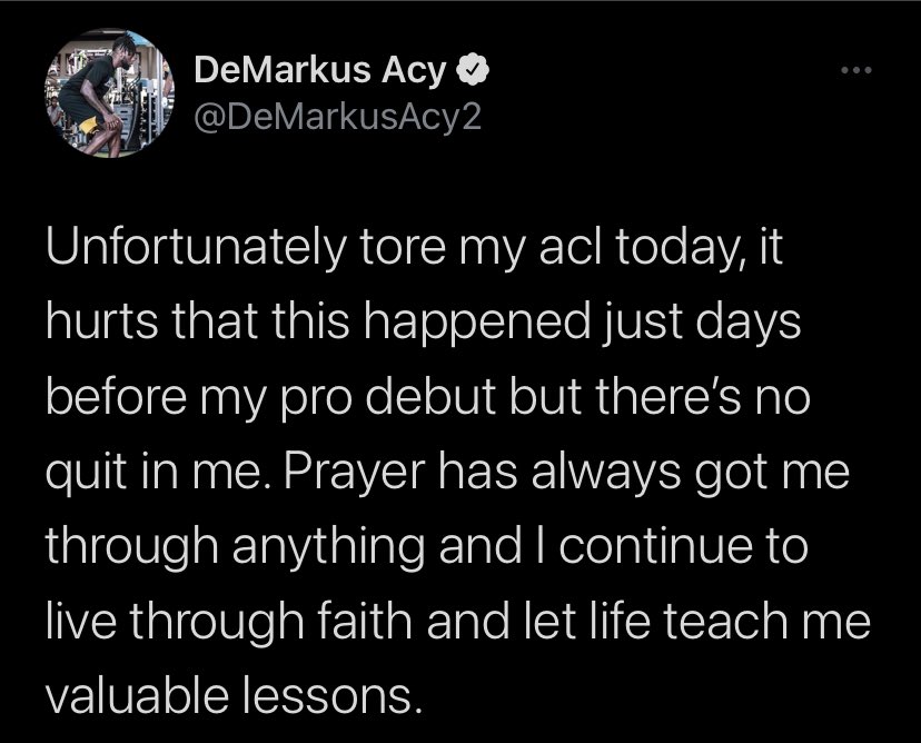 CB DeMarkus Acy, who was wearing #30 during training camp, tore his ACL during practice today.

Acy was signed as an UFA by the 49ers after the 2020 NFL Draft. The Steelers signed him earlier this year after not playing in 2020. He was set to play his first NFL snaps on Thursday. https://t.co/OqvHOHm9p4