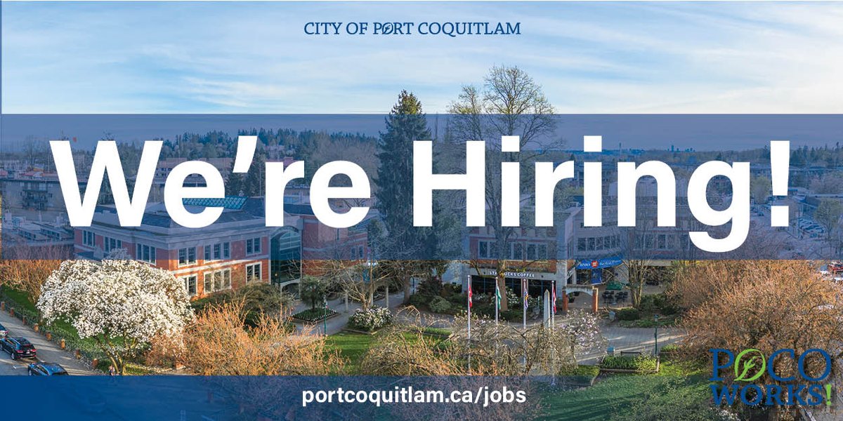 Come work with us❗

Port Coquitlam currently has job opportunities available in a number of different departments including: Recreation, Engineering, Public Works, Human Resources &amp; Finance.

Visit  👉🏼  portcoquitlam.ca/jobs for more info. 😁

#CityOfPoCo #PoCoWorks