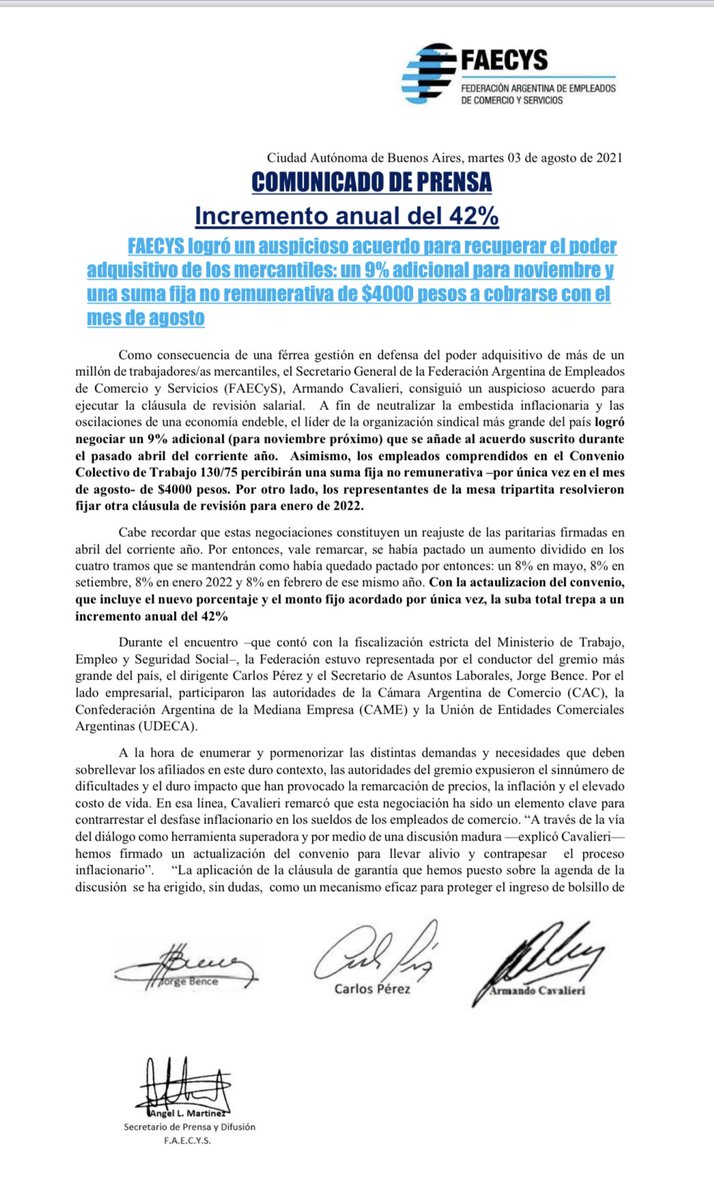 FAECYS Cuenta Oficial tweet media