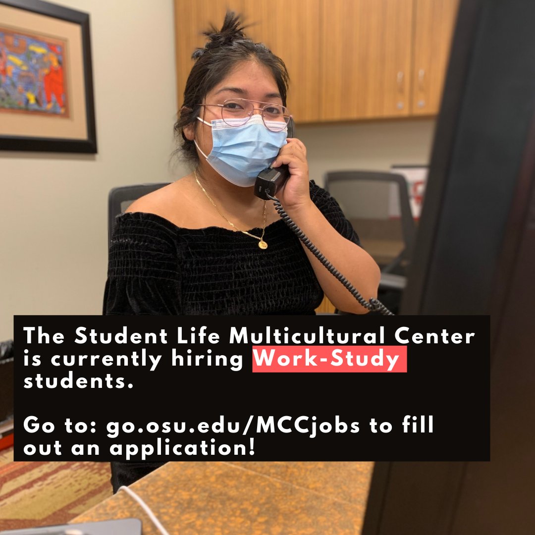 nativeosu's tweet image. The @MCC_OSU is currently hiring students for work-study positions! Visit go.osu.edu/MCCjobs to fill out an application