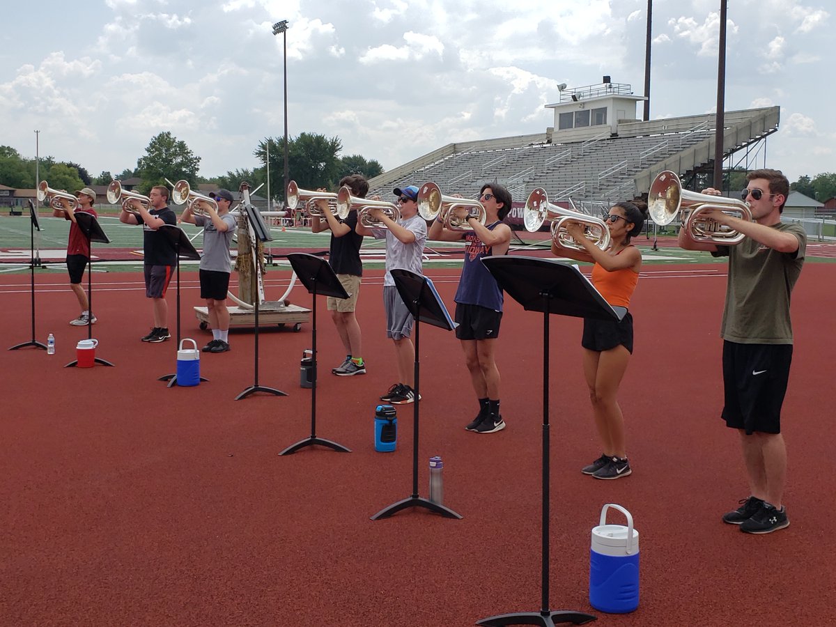 LockportHS205's tweet photo. Our diligent band members never miss a beat! #PorterPride https://t.co/NyEubgnw5y