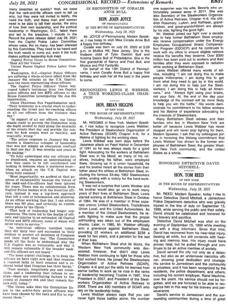 Did you know that there are capitol police officers who are trying to testify but Speaker Pelosi is banning them from testifying? Look at my statement and the letter from the police union on this travesty.