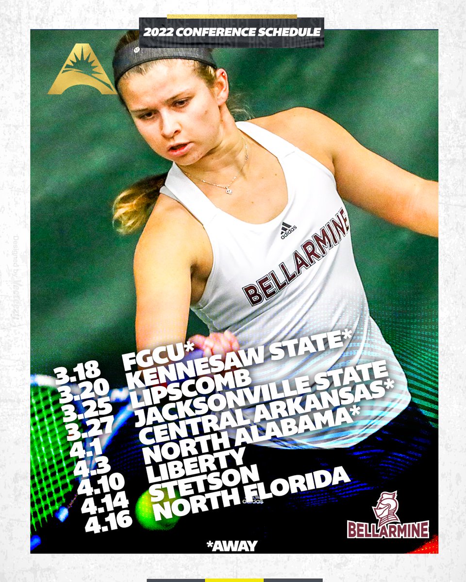 ASUN_Tennis's tweet image. Road matches at Kennesaw State &amp;amp; FGCU followed by home contests vs. Lipscomb &amp;amp; Jacksonville State open @BUKnightsWTenn 2022 league schedule.  🎾

Check out the complete Knights' schedule ⬇️

🔗 asunsports.org/sports/wten/20…

#ASUNTennis | #SwordsUpBU ⚔️