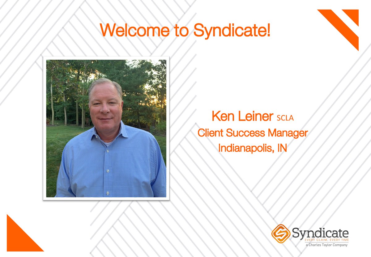 Join us in welcoming Kenneth Leiner to the Syndicate team, as a Client Success Manager based in Indianapolis, IN! 

#InsuranceIndustry #InsuranceCareers #Claims #Clients
#Syndicate #CharlesTaylor #TheSyndicateWay