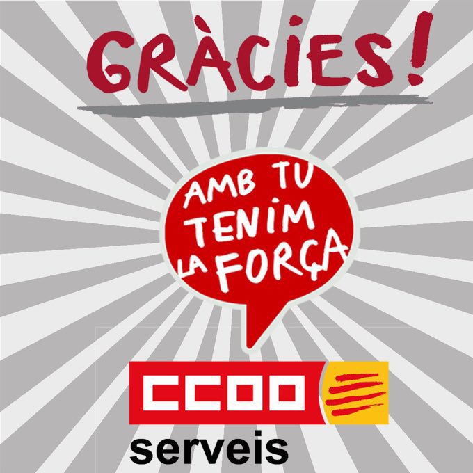 Avui 3 d’agost #EleccionsSindicals
@MERCADONA agrupació de centres Barcelona ZONA SUD

🔴 De 31 representants escollides:
<a href="/CCOO/">Comisiones Obreras</a> 18
Ugt 13

👍 Gràcies pel suport i reconeixement de la feina de <a href="/CCOO/">Comisiones Obreras</a> ‼️