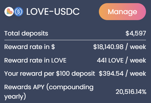 LoveBoatDEX's tweet photo. Farm with us at https://t.co/7bc05pjo4X now on @0xPolygon!

APY for our $LOVE - $USDC pool is currently 20,516.14%!

Don't miss the boat!⛴️⛴️⛴️ https://t.co/wZM2wz91YA
